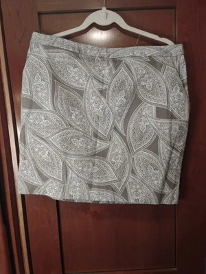 Новый с Ярлыками Banana Republic женская юбка размер 14 серый Slash карманы молнии застежки пейсли - Изображение 1 из 4