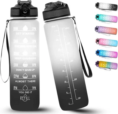 Trinkflasche 1L, BPA-Frei Tritan Wasserflasche, Für Sport, Schule & Büro - Bild 1 von 4