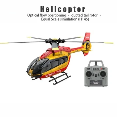 1:30 H145 Scale 2.4G 6CH 6-Axis Gyro Optical Flow Hold Flybarless RC Helicopter - Image 1 of 4