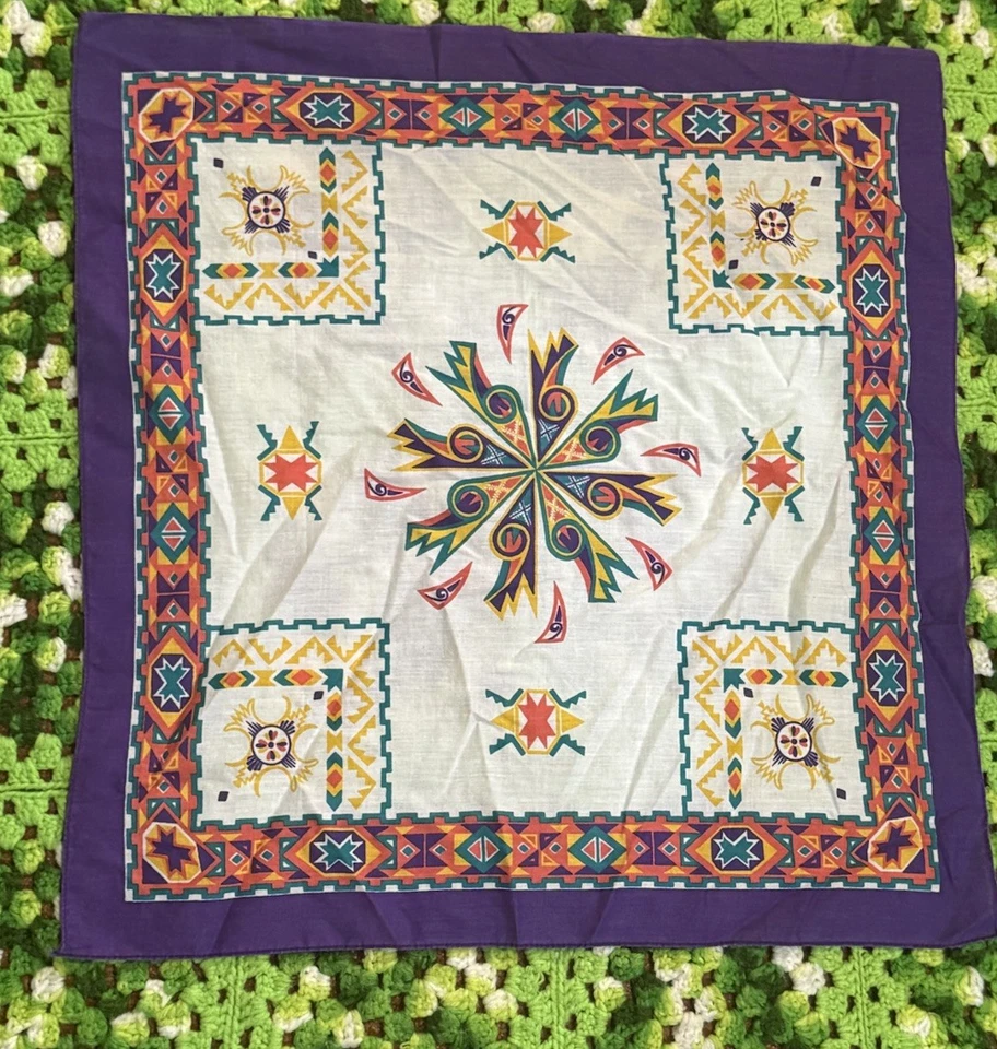 Pañuelo Vintage Colorido Bandana Suroeste Retro Rockabilly Multiusos Foto 1 de 4