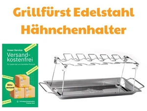 Grillfürst Hähnchen-Halter BBQ Edelstahl für 12 Hähnchenschenkel Chickenwings - Bild 1 von 2