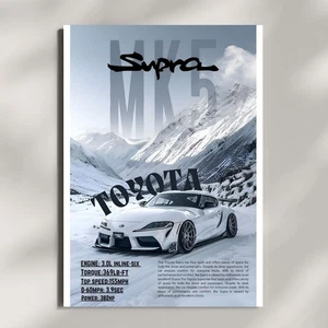 Toyota Supra MK5 Poster - JDM Car Wall Art - Sports Car Decor - Picture 1 of 5