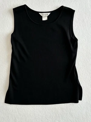 Exclusively Misook BLACK Sleeveless Shell Shirt Top Knit Size Small S - B50-3 - Image 1 of 4