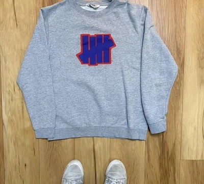 Undefeated Heather Gray Stitch Print Logo Crewneck Sweatshirt - Size Large - Image 1 of 3