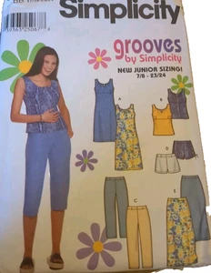 Simplicity Sewing Pattern 9778 Juniors Skirt Top Shorts Cropped Pants Size 7-16 - Picture 1 of 19