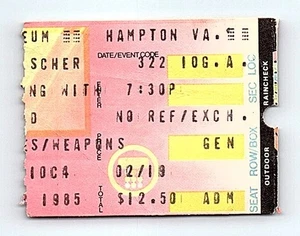 Grateful Dead Konzert Ticket Stub 22. März 1985 Hampton Virginia - Bild 1 von 7