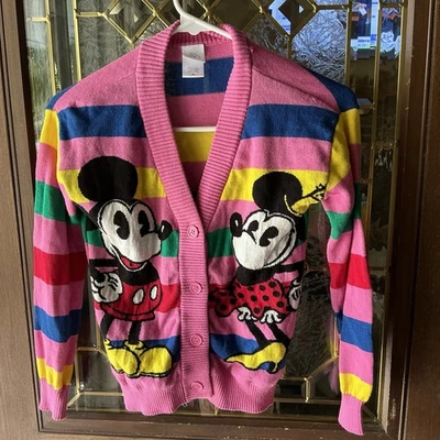 Cárdigan Disney Mickey & Minnie Mouse Arco Iris Rayas Niñas Mediano Foto 1 de 4