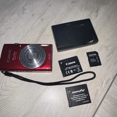 Canon PowerShot ELPH 135 Digital Camera 8X Optical Zoom Red - Image 1 of 4