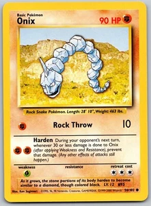 Tarjeta Pokémon Onix 56/102 Common Base Set 1999-2000 (4ª impresión) WOTC - Imagen 1 de 2