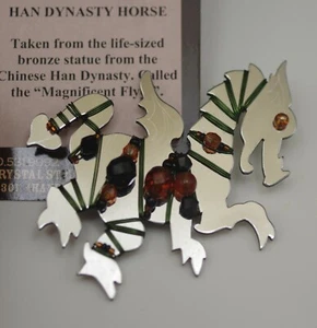 LIZTECH ARTISAN JEWELRY 2008 HAN DYNASTY HORSE MAGNIFICENT FLYER BROOCH PIN - Picture 1 of 7