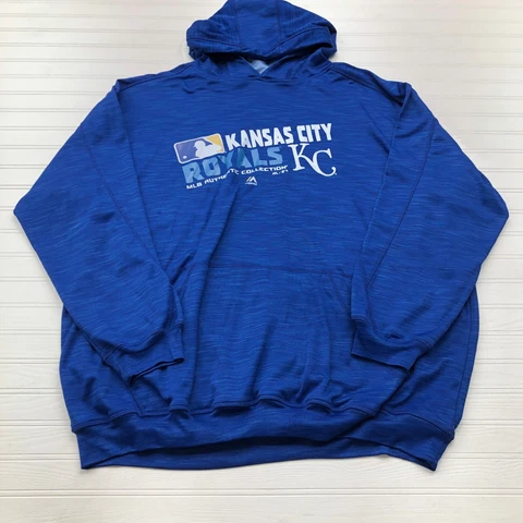 Majestic Blue Kansas City Royals Baseball Hoodie Sweatshirt Adult Size 4XLT Cover