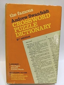 Vintage 1967 The Famous Andrew Swanfeldt Crossword Puzzle Dictionary 3rd Ed. - Picture 1 of 6