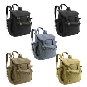 Canvas Bag Vintage Army Military Style Rucksack Work Tool Pocket Sack Backpack - Picture 1 of 12