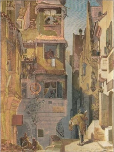 The Mailman in Rosenthal; By Karl Epitzweg Metal Foil Art Unframed Matted 8X10. - Picture 1 of 1