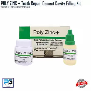 POLY ZINC + Strong Teeth Tooth Repair fix Permanent Cement Cavity Filling Kit - Picture 1 of 9