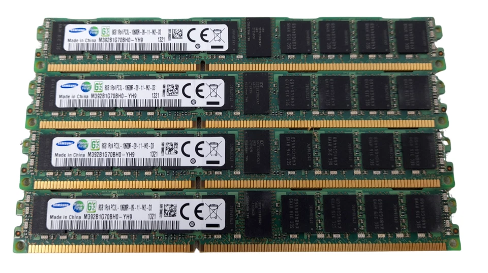 Samsung  M392B1G70BH0-YH9 4 x 8GB 32GB PC3L-10600R DDR3L ECC Server Memory - Image 1 of 1