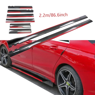 For Toyota Venza Carbon Fiber Look 86.6" Side Skirt Extension Spoiler Splitter - Image 1 of 4