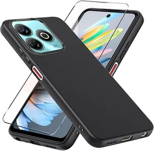 Funda ZTE Blade A75 (4G) Carcasa Gel TPU Silicona Negro + Protector Pantalla - Imagen 1 de 9