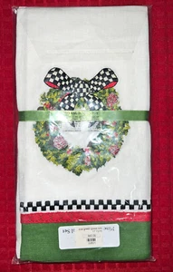 Neu 2er Set MACKENZIE-CHILDS Evergreen Tannenkranz Gästetücher Courtly Check - Bild 1 von 3