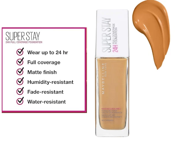 Maybelline Superstay 24H Full Coverage Foundation 60 Caramel - Image 1 of 1
