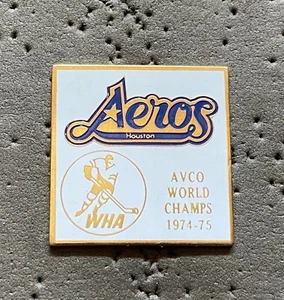 Houston Aeros AVCO World Champs 1974-75 WHA Hockey Pin - Imagen 1 de 2