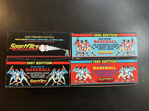 1986,87,88,89, Sportflics Magic Motion Baseball Complete Sets w All Trivia Cards