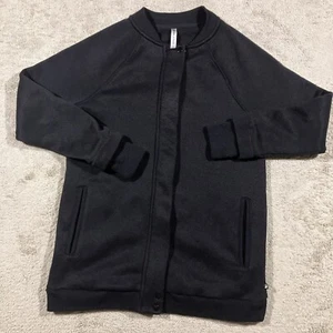 Fabletics Full Zip Jacket Women XL Black Snap Buttons Pockets Cabincore Normcore - Picture 1 of 13