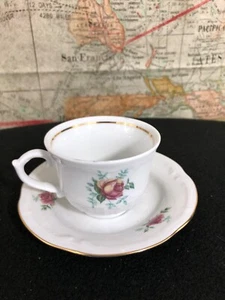 Vintage Wtoctawek Poland Floral Fine China Tea Cup & Saucer Set Replacement - Picture 1 of 7