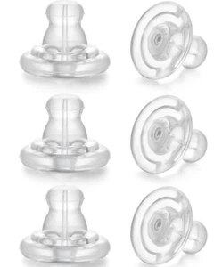 Silicone Earring backs, 6pcs 18K Gold Silicone Earring Backs Replacements, Lo... - Picture 1 of 7