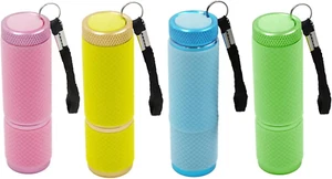 9 Torce LED Glow in Dark, Confezione da 4 Torce Portatile Rivestite in Gomma con S - Foto 1 di 12