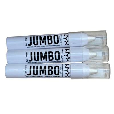 3X NYX Jumbo Multi-Use Face Stick Eyeshadow Eyeliner Highlighter - White - Image 1 of 3