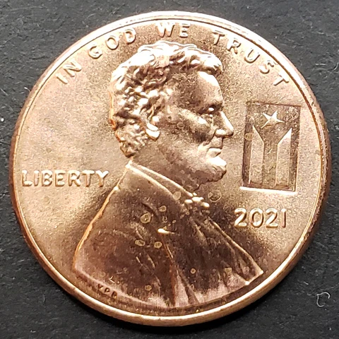 2021 Puerto Rico Coin Counterstamp Lincoln Cent Boricua PR Flag Penny Moneda! Cover