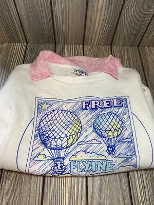 Land ‘n Sea Girls Sweatshirt Hot Air Balloons Size: Med (10) USA 1980’s - Image 1 of 4