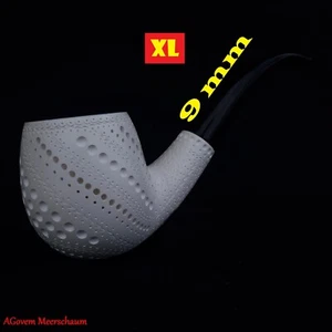 XL 9mm bloque espuma de mar pipa de fumar, pipa de espuma de mar, pipa per fumare AGM-1843 - Imagen 1 de 10