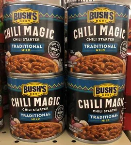 4 LATAS Bush's Chili Magic Chili Starter Tradicional Suave 16 OZ Lata Base - Imagen 1 de 5
