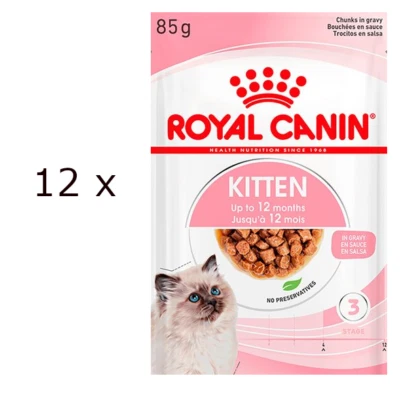 12 x 85 g Royal Canin Kitten (€ 27,40/kg) in Soße - Nassfutter für Kätzchen - Bild 1 von 3