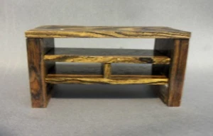 Dollhouse Miniature 1:12 Scale TV Stand (Exotic Bocote Wood) #2590 - Picture 1 of 4