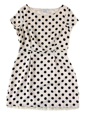 Vestido Vaina LC Lauren Conrad Rosa Claro Negro Lunares Gasa Manga Corta 12 Foto 1 de 4