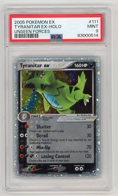 Pokemon Tyranitar ex 111 EX Unseen Forces Ultra Rare Holo PSA 9 MINT - Image 1 of 2