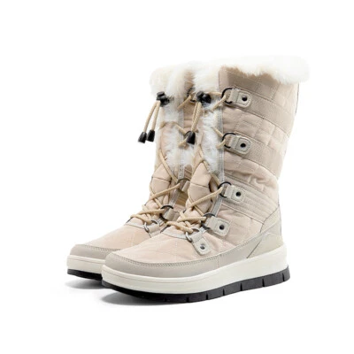 Women Snow Boots Classic Fur Lined Lace up Mid Calf Outdoor Indoor Ski Boots - Image 1 of 4