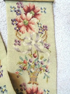 Nadelspitze Glockenzug Vintage Blumenmuster lila/pfirsiche gold schwere Hardware - Bild 1 von 11