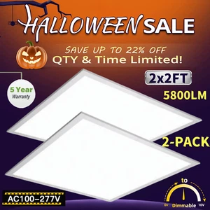 2x2 FT LED Flat Panel Light Dimmable 45 Watts 24x24 inch Backlit Ceiling Fixture - Picture 1 of 36