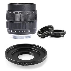 Fujian 50mm f1.4 CCTV C Mount Lens for Camer EOS M Mount Camera M5 M6 M10 M3 M2 - Picture 1 of 2