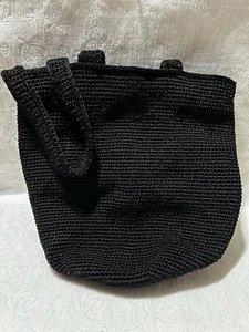 The Sak-Black Crocheted Hobo Tote Shoulder Bag/Purse - Picture 1 of 8