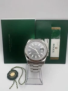 Rolex Datejust II 41mm 116300 Smooth Bezel Black Stick Index Dial White Card - Picture 1 of 12