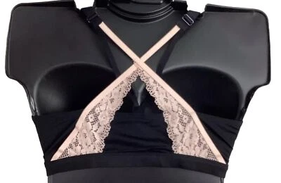 20 No Wire Yoga Low Impact Wicking Sport Bra Criss Cross Lace Strap Lane Bryant - Image 1 of 4