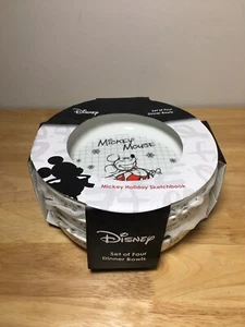 Brandneu Set mit 4 Schüsseln Disney Mickey Mouse Weihnachten Urlaub 9" T x 2" H - Bild 1 von 11