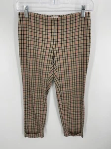 J Jill Pants Womens 2 Petite Premium Bistretch Brown Plaid Pull On Academia - Picture 1 of 7