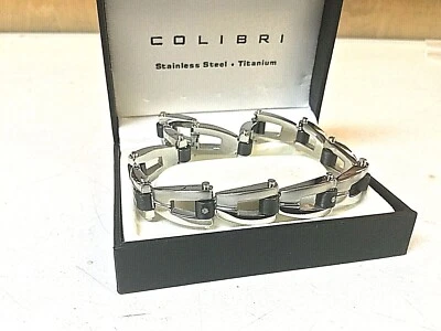 PULSERA COLIBRÍ ACERO INOXIDABLE Y TITANIO 3 DIAMANTES  Foto 1 de 4