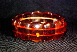 Altes Vintage Natur OSTSEE BERNSTEIN ARMBAND Cognac Farbe Perlen33g - Bild 1 von 9